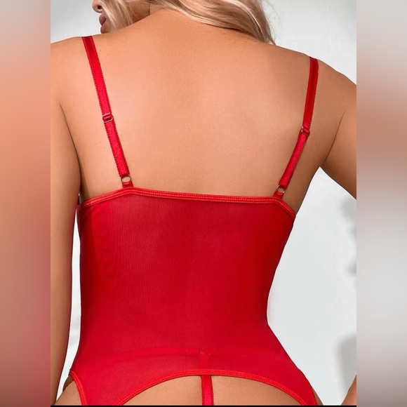 Sexy Floral Lace Underwire Garter Lingerie Set With 1pair Stocking - Picture 3 of 6